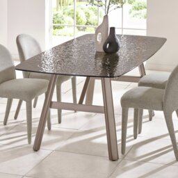 Julian Bowen Callisto Glass 6 Seater Dining Table - Taupe - thumbnail 2