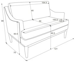 Kyoto Russell Fabric 2 Seater Sofa - Natural - thumbnail 2