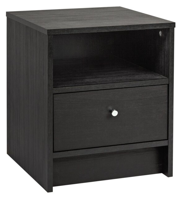 Argos Home Malibu 1 Drawer Bedside Table - Black Oak Effect - image 1