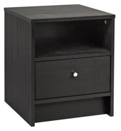 Argos Home Malibu 1 Drawer Bedside Table - Black Oak Effect - thumbnail 1