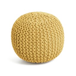 Kaikoo Dottie Cotton Knitted Pod Footstool - Yellow - thumbnail 1