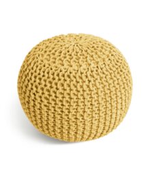 Kaikoo Dottie Cotton Knitted Pod Footstool - Yellow - thumbnail 2