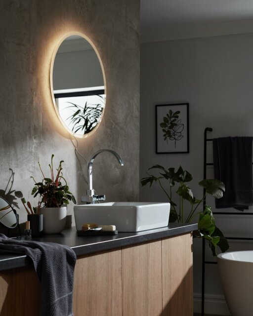 Habitat Bathroom LED Circle Backlit Demister Touch Mirror - image 1