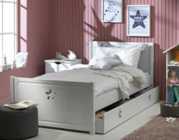 Habitat Stars Single Bed Frame With Drawer - White - thumbnail 1