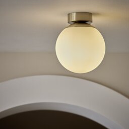 Habitat Opal Glass Bathroom Flush Ceiling Light - Brass - thumbnail 1