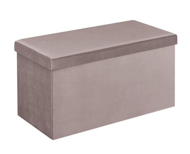 Argos Home Velvet Medium Storage Ottoman - Pink - image 1