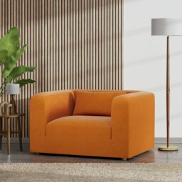 Habitat Lars Fabric Cuddle Chair - Orange - thumbnail 2