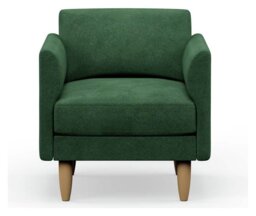 Hutch Velvet Curve Arm Armchair - Sage Green
