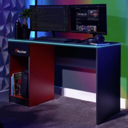 X Rocker Carbon Tek LED Gaming Desk - Red