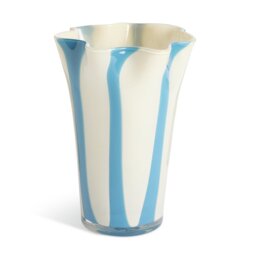 Habitat Milk Glass Blue & White Handkerchief Stripe Vase - thumbnail 2