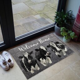 Bree Merryn Welcome Home Cow Grey Doormat - 50x75cm - thumbnail 1