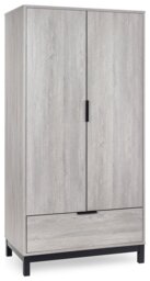 Julian Bowen Bali 1 Drawer 2 Door Wardrobe - Grey - thumbnail 2