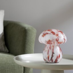 Habitat Mushroom Glass Battery Powered Table Lamp-White&Rust - thumbnail 2