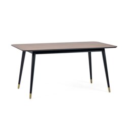 Julian Bowen Findlay 6 Seater Dining Table - Walnut & Black - thumbnail 2