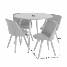 Habitat Quattro White Dining Table & 4 White Chairs - thumbnail 2