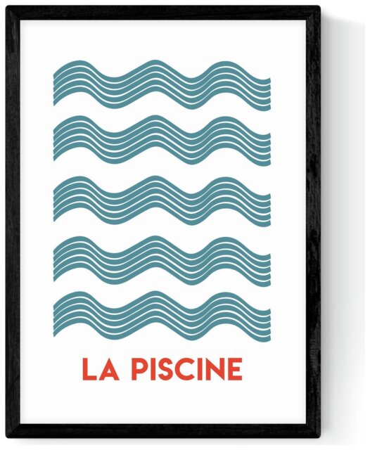 East End Prints La Piscine Black Frame Art Print - A3 - image 1