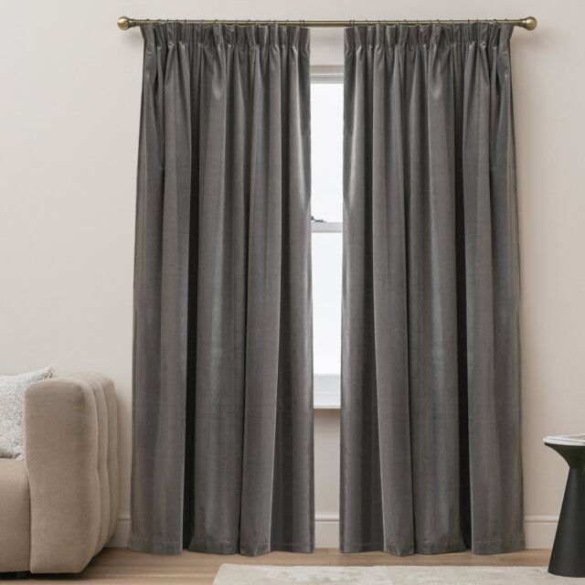 Argos Home Blackout Pencil Pleat Curtains - Grey - 168x183cm - image 1