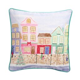 Argos Home Christmas Houses Scene Cushion - Lilac - 43x43cm - thumbnail 2