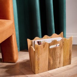 Habitat Mango Wood Wavy Magazine Rack - thumbnail 2