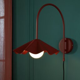 Habitat Yuno Pleat Arch Metal Wall Light - Red