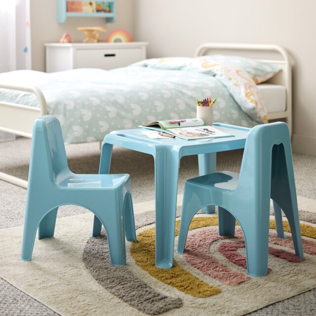 Bica Kids Set of 2 Sky Blue Plastic Chairs - image 1