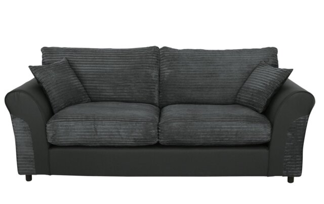 Argos Home Harry Faux Leather 3 Seater Sofa - Charcoal