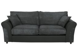 Argos Home Harry Faux Leather 3 Seater Sofa - Charcoal - thumbnail 1