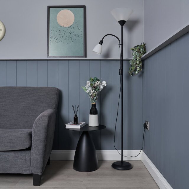 BHS Father & Child Metal Floor Lamp - Black - image 1
