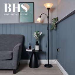 BHS Father & Child Metal Floor Lamp - Black - thumbnail 2