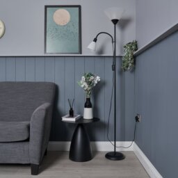 BHS Father & Child Metal Floor Lamp - Black - thumbnail 1