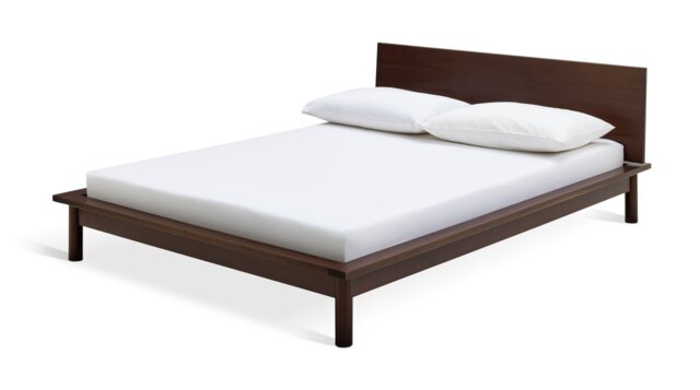 Habitat Akio Double Wooden Platform Bed Frame - Walnut - image 1