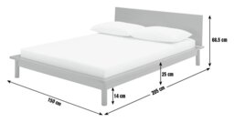 Habitat Akio Double Wooden Platform Bed Frame - Walnut - thumbnail 2