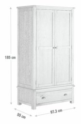 Argos Home Kent 2 Door 1 Drawer Wardrobe - Oak - thumbnail 2
