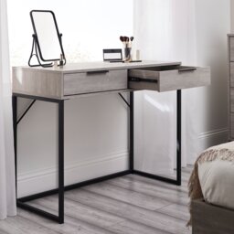 Julian Bowen Bali 2 Drawer Dressing Table - Grey - thumbnail 1