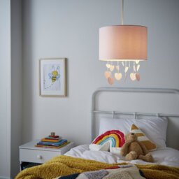 Glow Kids Pink Hearts Mobile Easy Fit Lampshade - 30cm - thumbnail 2
