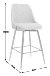 Habitat Huck Fabric Counter Bar Stool - Grey - thumbnail 2