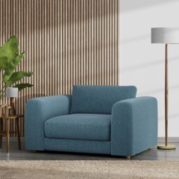 Habitat Ayr Fabric Cuddle Chair - Blue - thumbnail 2