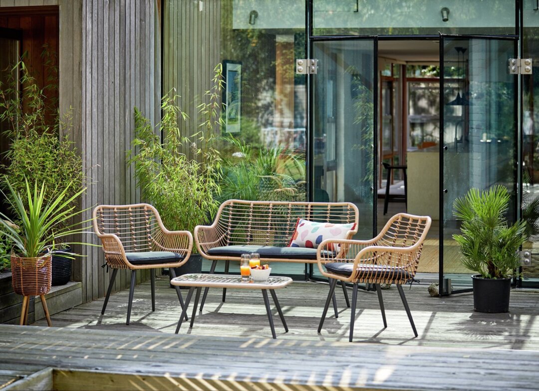 Habitat Seater Bamboo Effect Garden Sofa Set by Argos - Main Image