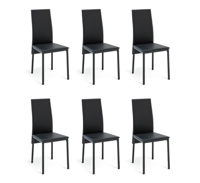 Argos Home 6 Lido Metal Dining Chairs - Black - image 1