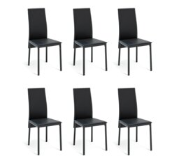 Argos Home 6 Lido Metal Dining Chairs - Black - thumbnail 1