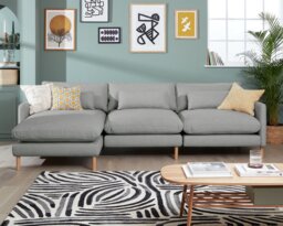 Habitat Paola Left Hand 4 Seater Chaise Sofa Set - Grey - thumbnail 2