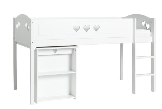 Argos Home Mia Mid Sleeper, Desk and Kids Mattress - White - image 1