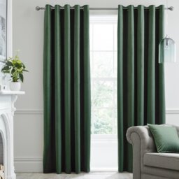 Laurence Llewelyn-Bowen Montrose Blackout Eyelet Curtains - Green - 168x183cm - thumbnail 1