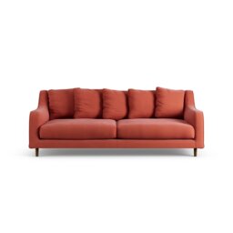 Habitat Swift Fabric 3 Seater Sofa - Papaya - Dark Leg - thumbnail 1