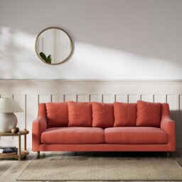 Habitat Swift Fabric 3 Seater Sofa - Papaya - Dark Leg - thumbnail 2