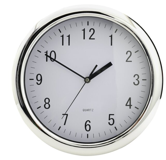 Argos Home Quartz Wall Clock - Chrome - image 1
