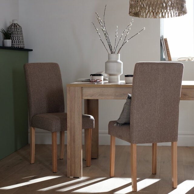 Argos Home Pair of Midback Fabric Dining Chair - Brown - image 1