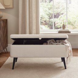 GFW Lola Boucle Storage Ottoman - Cream - thumbnail 2