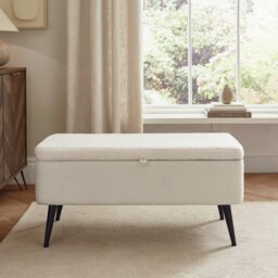 GFW Lola Boucle Storage Ottoman - Cream - thumbnail 1