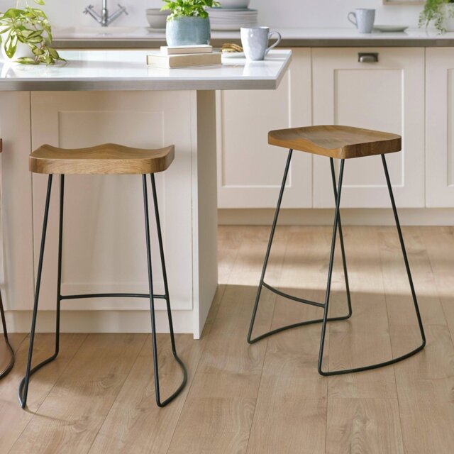Julian Bowen Travis Pair of Bar Stools - Brown - image 1
